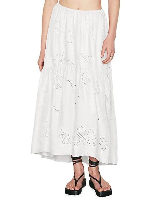 商品FRAME|Eyelet Linen Maxi Skirt,价格¥2885,第3张图片详细描述