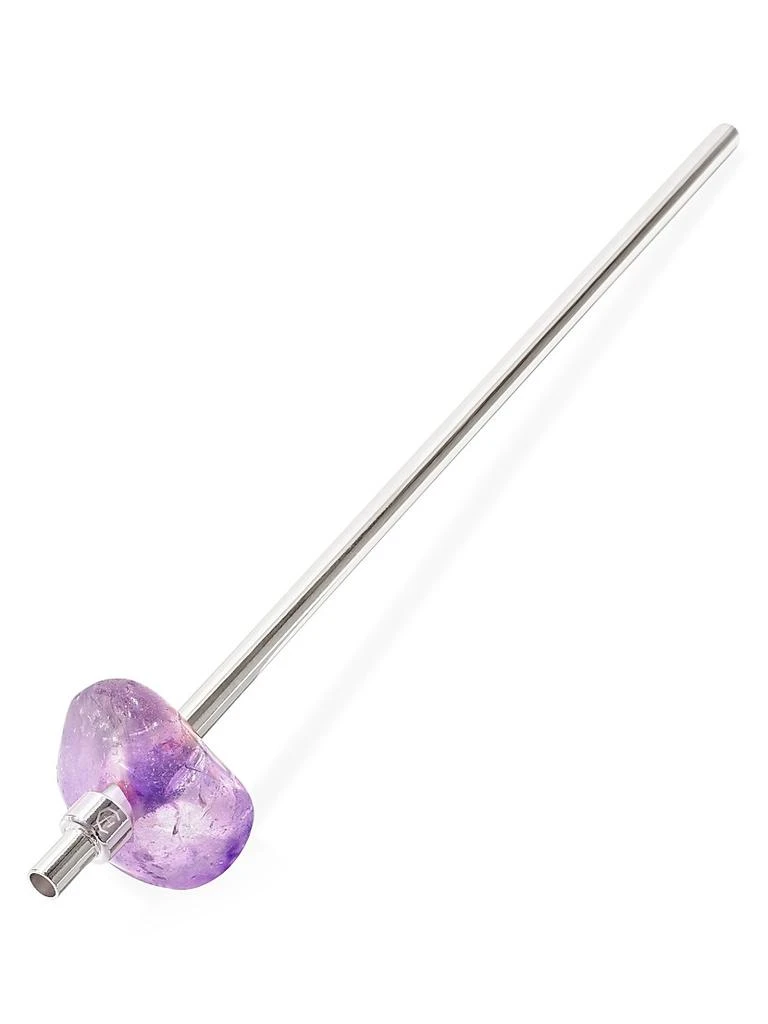 商品Gem-Water|Amethyst Crystal Stainless Steel Straw,价格¥254,第2张图片详细描述