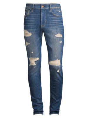商品Hudson|Zack Distressed Skinny Jeans,价格¥640-¥789,第7张图片详细描述