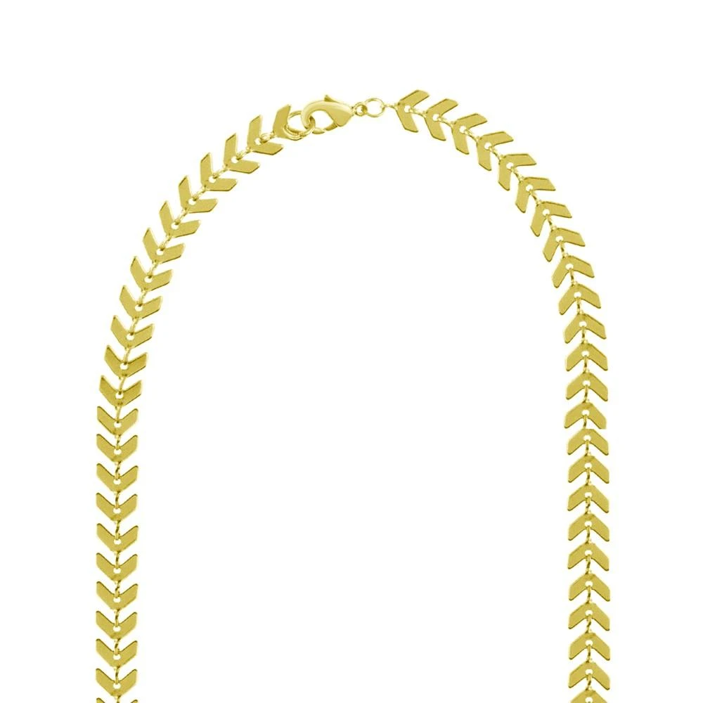 商品Essentials|Chevron 18" Chain Necklace in Silver Plate or Gold Plate,价格¥451,第2张图片详细描述