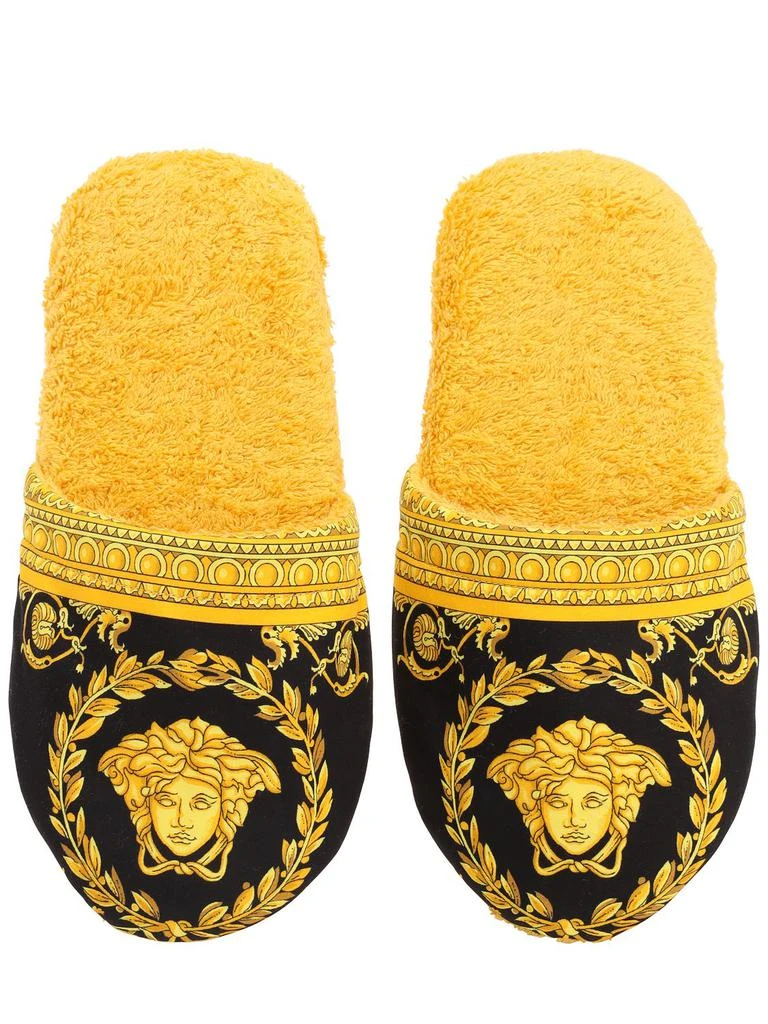 商品Versace|Barocco & Robe Cotton Slippers,价格¥1138,第3张图片详细描述