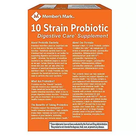 商品Member's Mark|Member's Mark 10 Strain Probiotic Capsules, 84 ct.,价格¥131,第2张图片详细描述