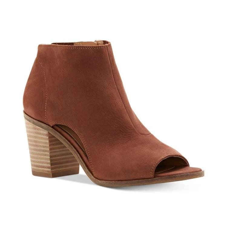 商品Lucky Brand|Kasima Peep-Toe Block-Heel Booties,价格¥483,第1张图片