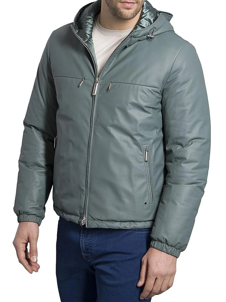 商品Stefano Ricci|Calfskin Leather Hooded Blouson,价格¥55846,第2张图片详细描述