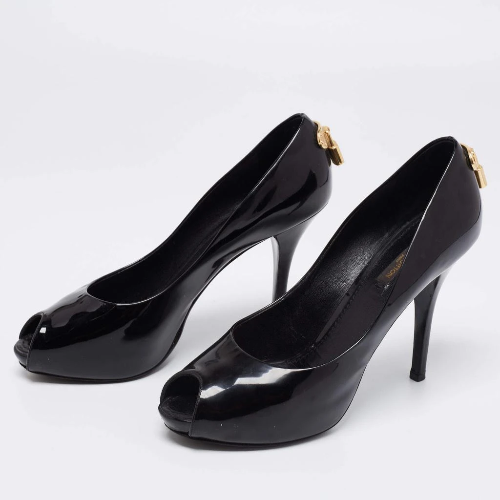 商品[二手商品] Louis Vuitton|Louis Vuitton Black Patent Leather Oh Really! Peep Toe Platform Pumps Size 37.5,价格¥2456,第2张图片详细描述