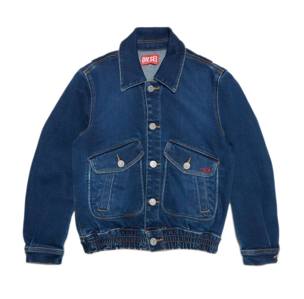 商品Diesel|Diesel Kids Logo Detailed Long-Sleeved Denim Jacket,价格¥913,第1张图片
