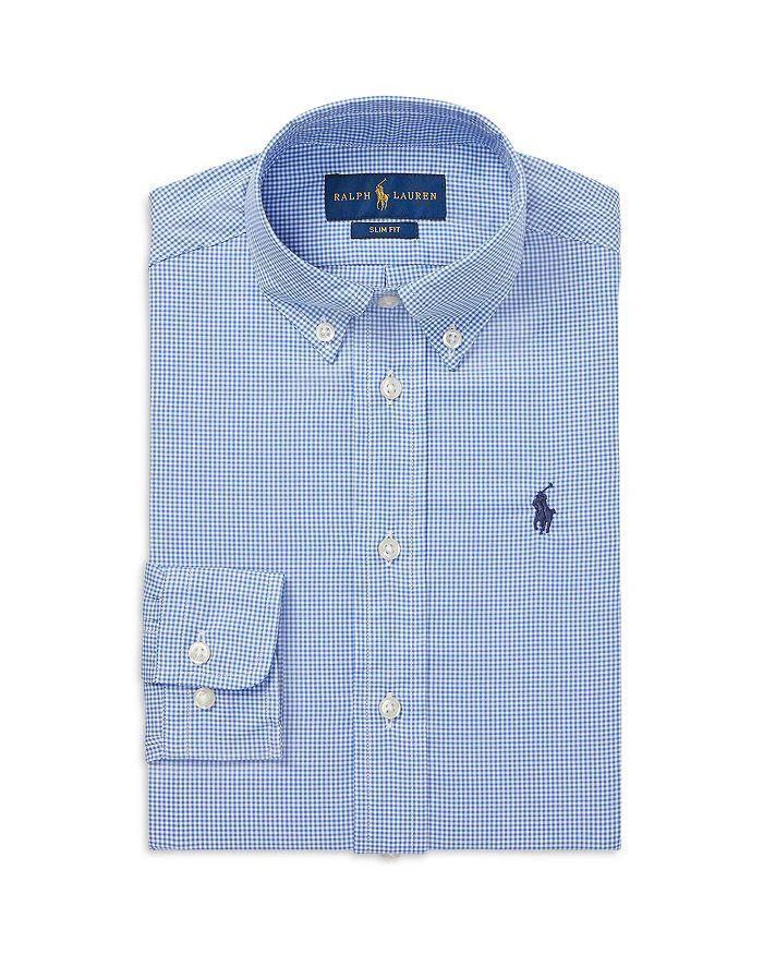 商品Ralph Lauren|Boys' Slim Fit Gingham Dress Shirt - Little Kid,价格¥526,第1张图片