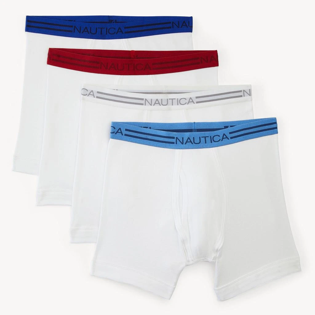 商品Nautica|Mens Cotton Boxer Briefs, 4-Pack,价格¥103,第1张图片