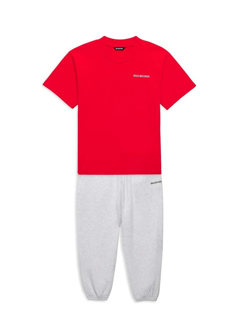 商品Balenciaga|Little Kid's &amp; Kid's Logo Crewneck T-Shirt,价格¥847,第2张图片详细描述
