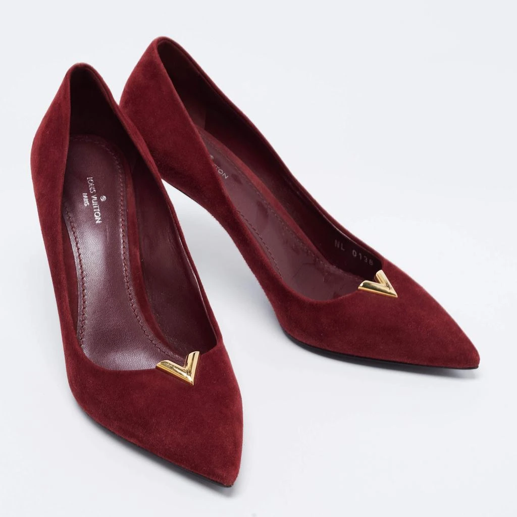 商品[二手商品] Louis Vuitton|Louis Vuitton Dark Red Suede Heartbreaker Pointed Toe Pumps Size 39,价格¥3473,第4张图片详细描述