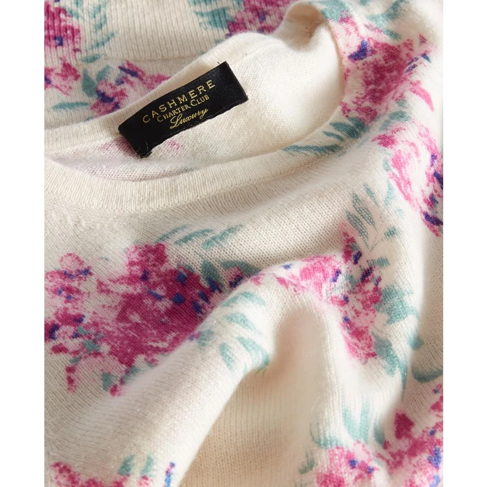 商品Charter Club|Women's 100% Cashmere Floral Crewneck Sweater, Created for Macy's,价格¥394,第4张图片详细描述