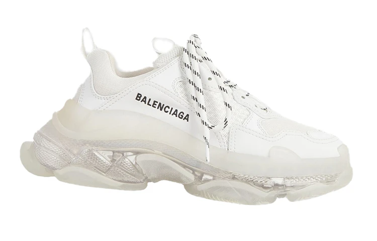 商品[国内直发] Balenciaga|巴黎世家 Triple S clear sole 复古运动 防滑耐磨包裹性 低帮 老爹鞋 男款 白,价格¥8003,第3张图片详细描述
