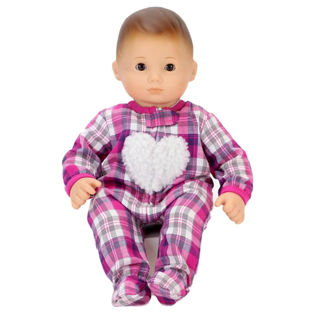 商品Teamson|Sophia’s Flannel Sleeper with Sherpa Heart Design for 15'' Dolls, Hot Pink,价格¥159,第2张图片详细描述