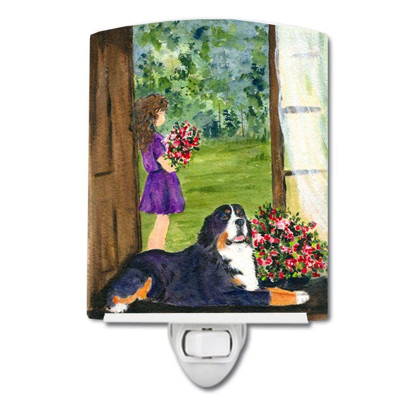 商品Caroline's Treasures|Little Girl with her Bernese Mountain Dog Ceramic Night Light,价格¥204,第1张图片