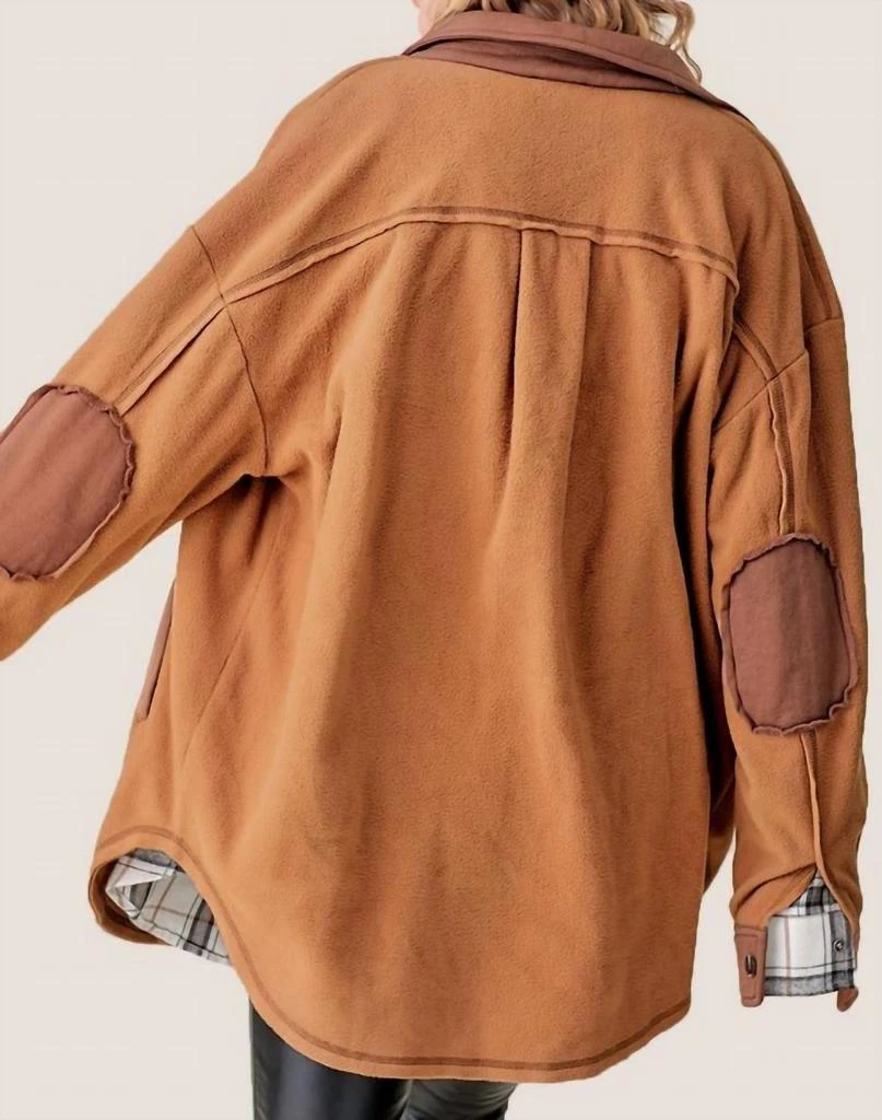 商品LA MIEL|La Miel - Soft Brushed Button Down Long Sleeve Fleece Shacket,价格¥441,第4张图片详细描述