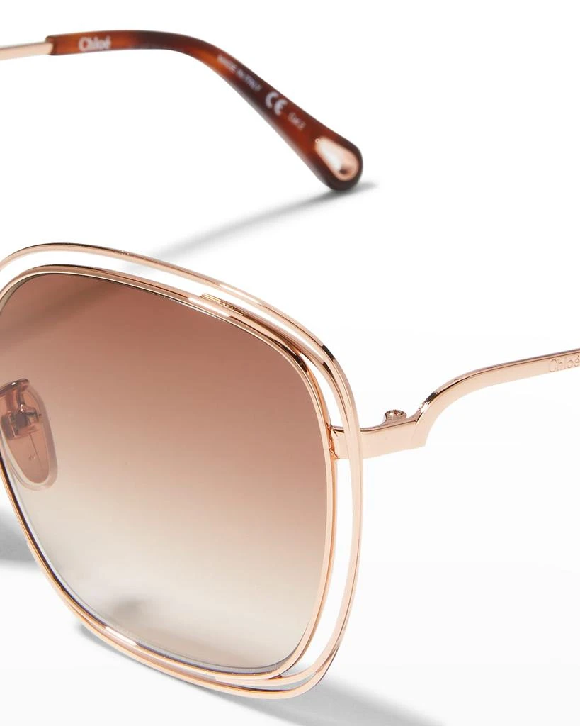 商品Chloé|Cutout Square Metal Sunglasses,价格¥1714,第5张图片详细描述