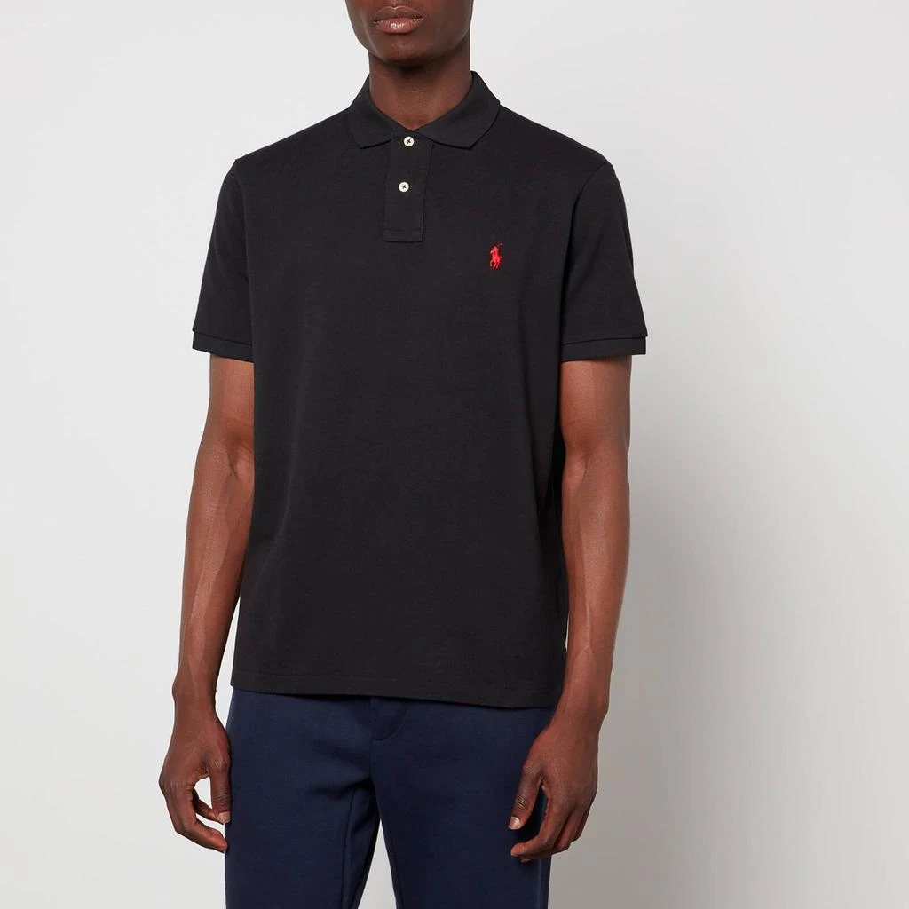 商品Ralph Lauren|Polo Ralph Lauren Men's Custom Slim Fit Mesh Polo Shirt - Polo Black,价格¥964,第1张图片