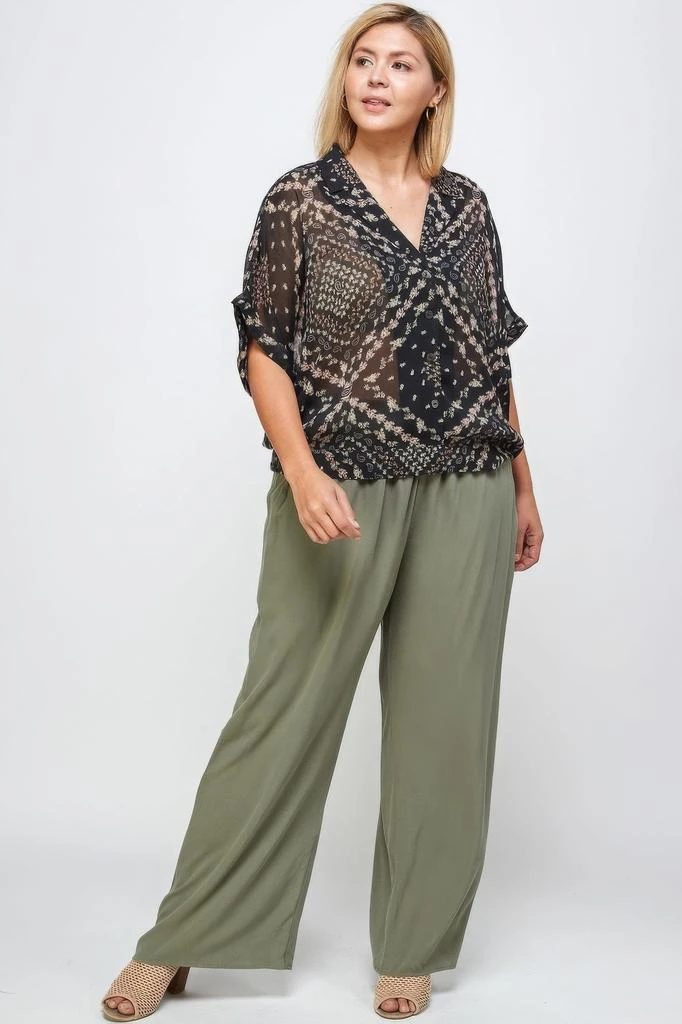 商品FASHNZFAB|Women's Solid Full Length Wide Leg Palazzo Pants,价格¥238,第1张图片