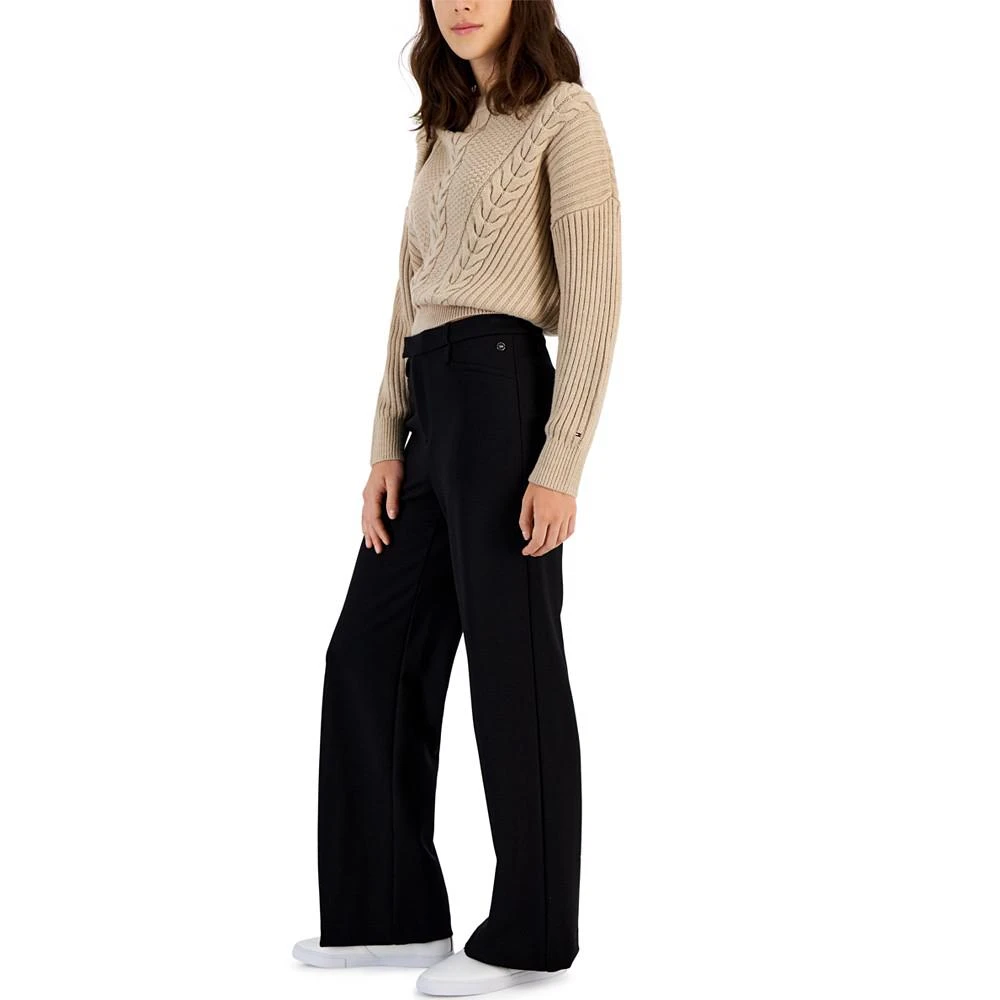商品Tommy Hilfiger|Women's Ponté-Knit Wide-Leg Pants,价格¥675,第3张图片详细描述