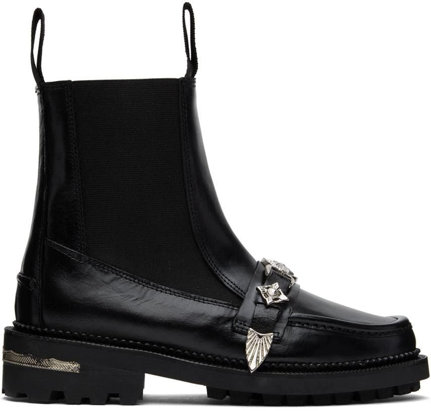 商品Toga Pulla|Black Embellished Chelsea Boots,价格¥1600,第1张图片