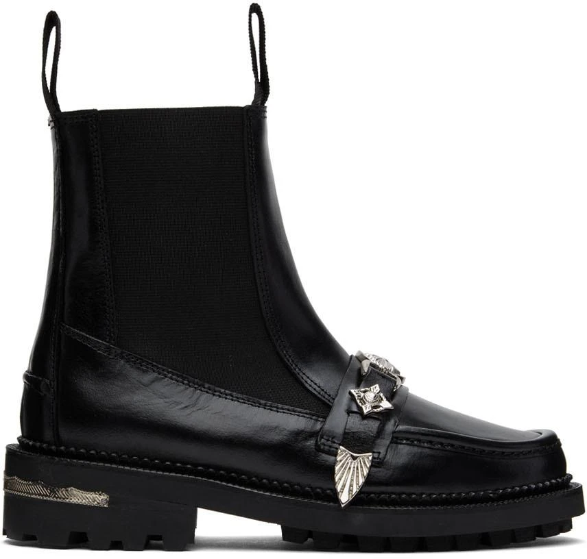 商品Toga Pulla|Black Embellished Chelsea Boots,价格¥1472,第1张图片