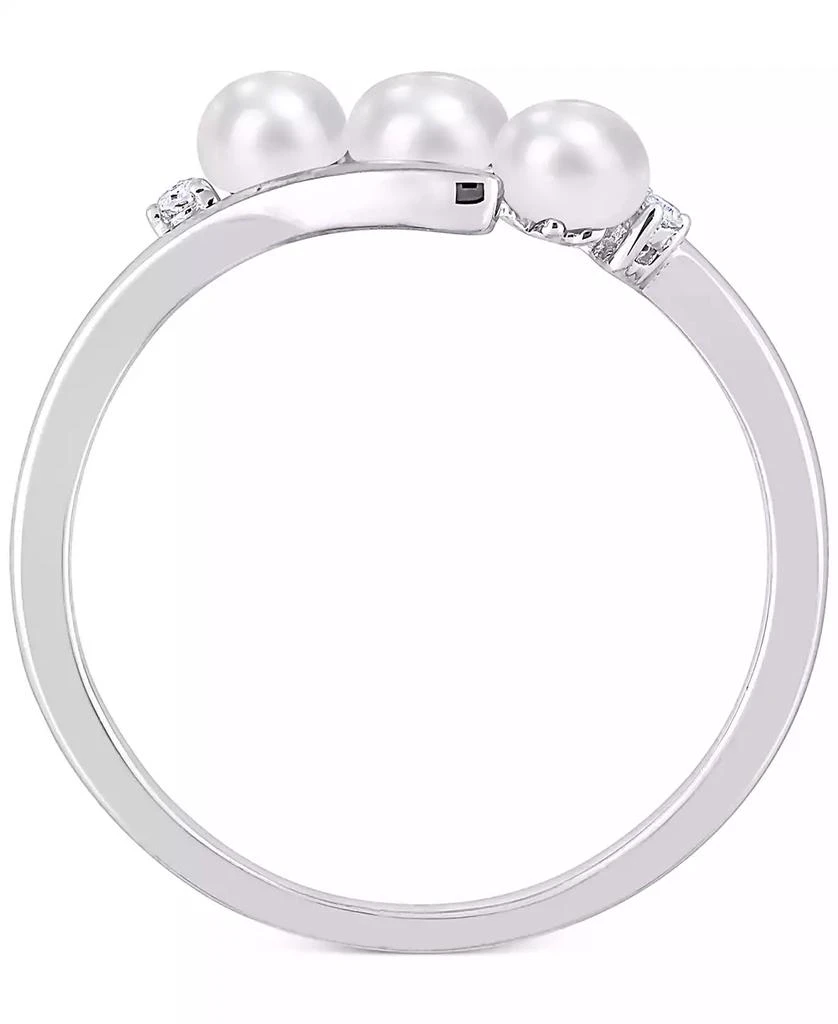 商品Macy's|Cultured Freshwater Pearl (3-1/2-4mm) & Diamond Accent Bypass Ring in Sterling Silver,价格¥1303,第3张图片详细描述