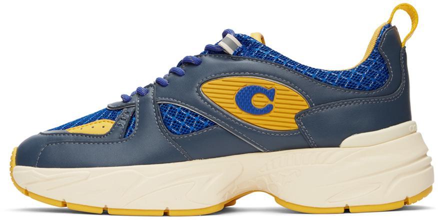 商品Coach|Blue Leather Tech Runner Sneakers,价格¥576,第5张图片详细描述