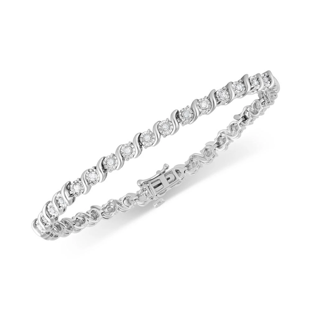 商品Macy's|Diamond Bracelet (1/2 ct. t.w.) in Sterling Silver,价格¥663,第1张图片