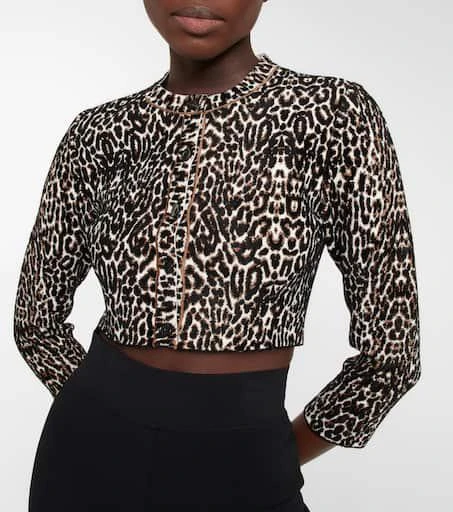 商品Alaïa|Leopard-print jacquard cardigan,价格¥12869,第4张图片详细描述