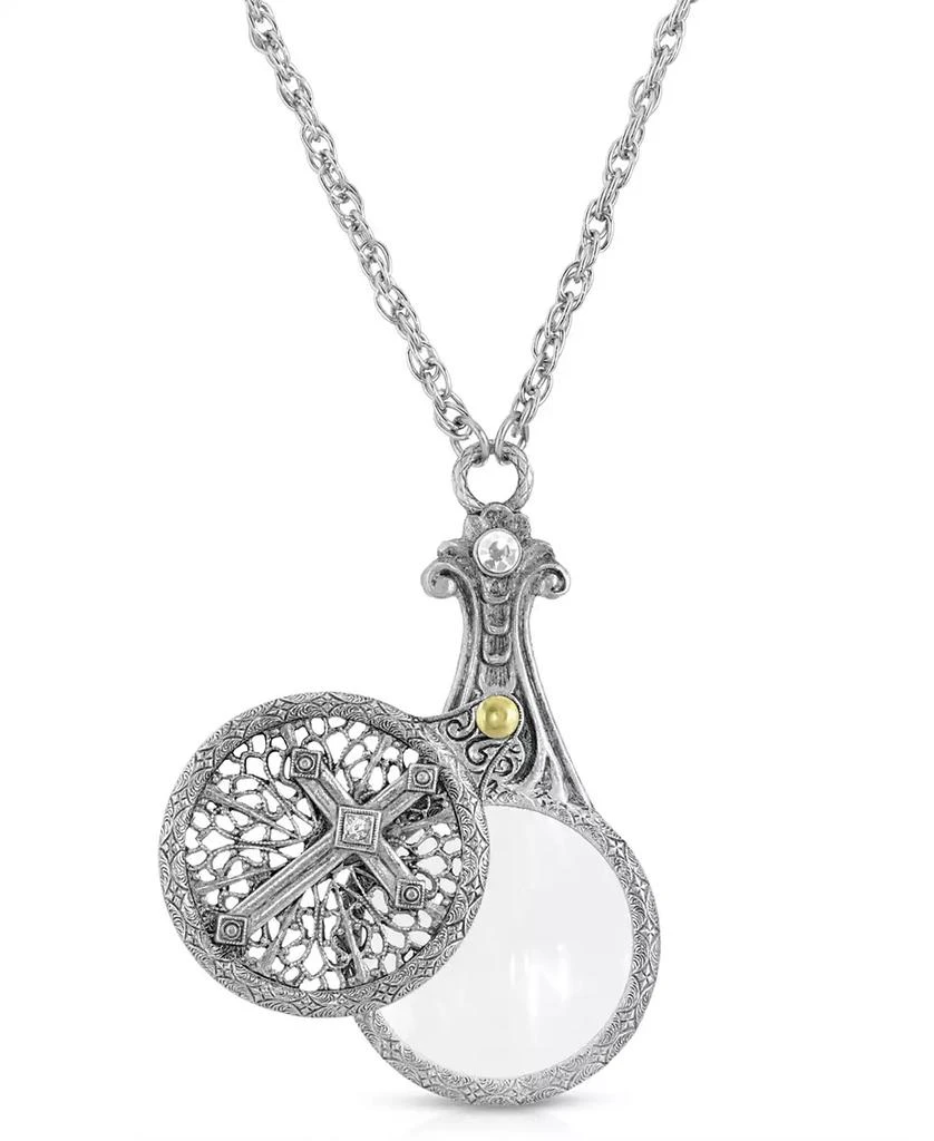 商品2028|Pewter Crystal Cross Sliding Magnifier 30" Pendant,价格¥480,第1张图片