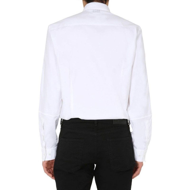 HUGO BOSS 男士白色棉质长袖衬衫 BEAVIZ-R-50427553-100商品第4张图片规格展示