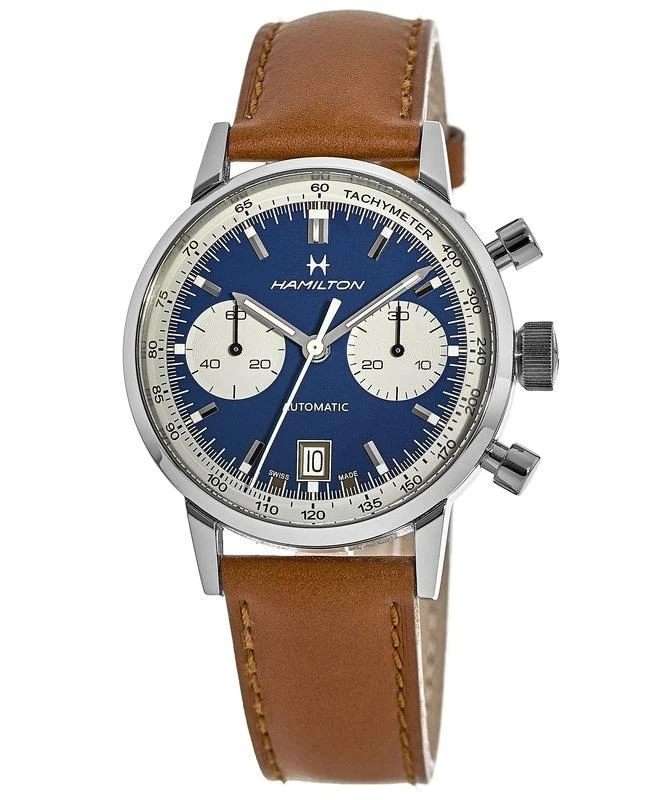 商品Hamilton|Hamilton Intra-Matic Chronograph Automatic Blue Dial Men's Watch H38416541,价格¥12928,第1张图片