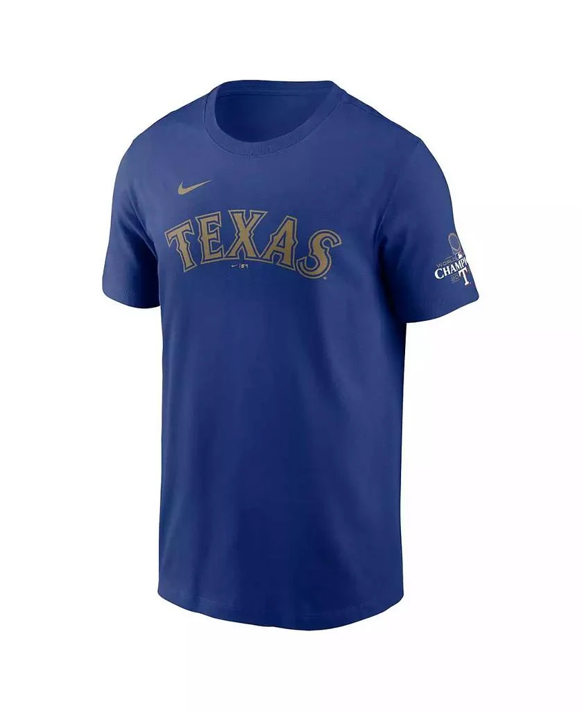 商品NIKE|Men's Royal Texas Rangers 2024 Gold Collection Wordmark T-Shirt,价格¥301,第2张图片详细描述