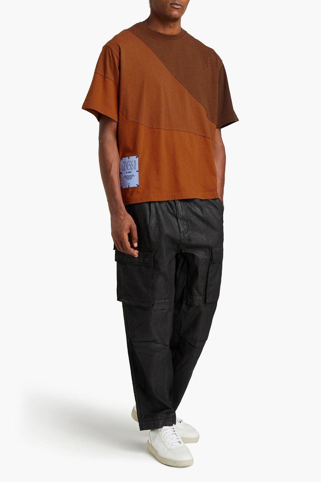 商品Alexander McQueen|Appliquéd color-block cotton-jersey T-shirt,价格¥603,第4张图片详细描述