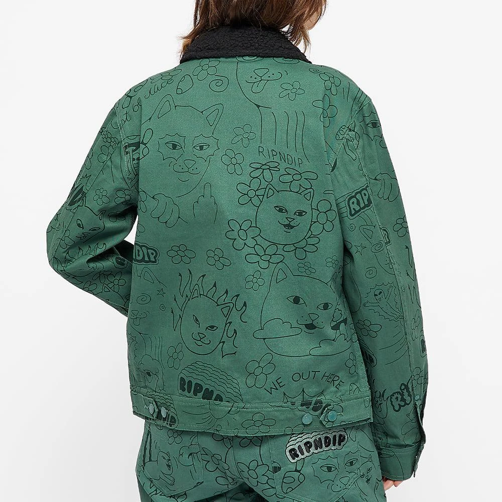 商品RIPNDIP|RIPNDIP All Over Print Button Front Jacket,价格¥550,第4张图片详细描述