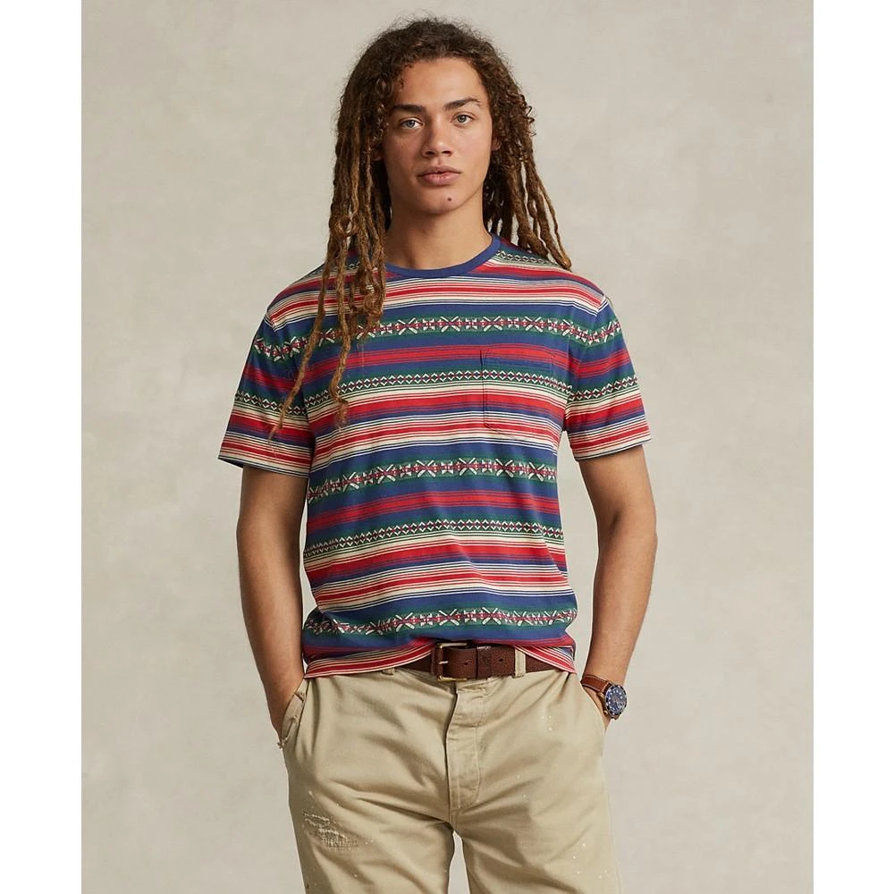 商品Ralph Lauren|Men's Classic Fit Striped Jacquard T-Shirt,价格¥351,第1张图片