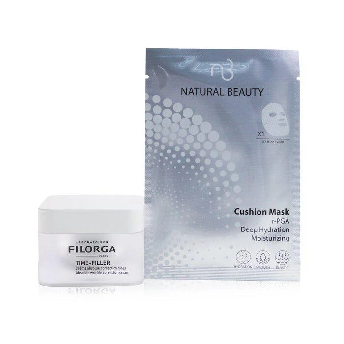 商品Filorga|Filorga 焕妍时光抗皱面霜 50ml (赠品：自然美r-PGA 超效保湿爆水气垫面膜 6x20ml) 50ml+6x20ml,价格¥555,第1张图片