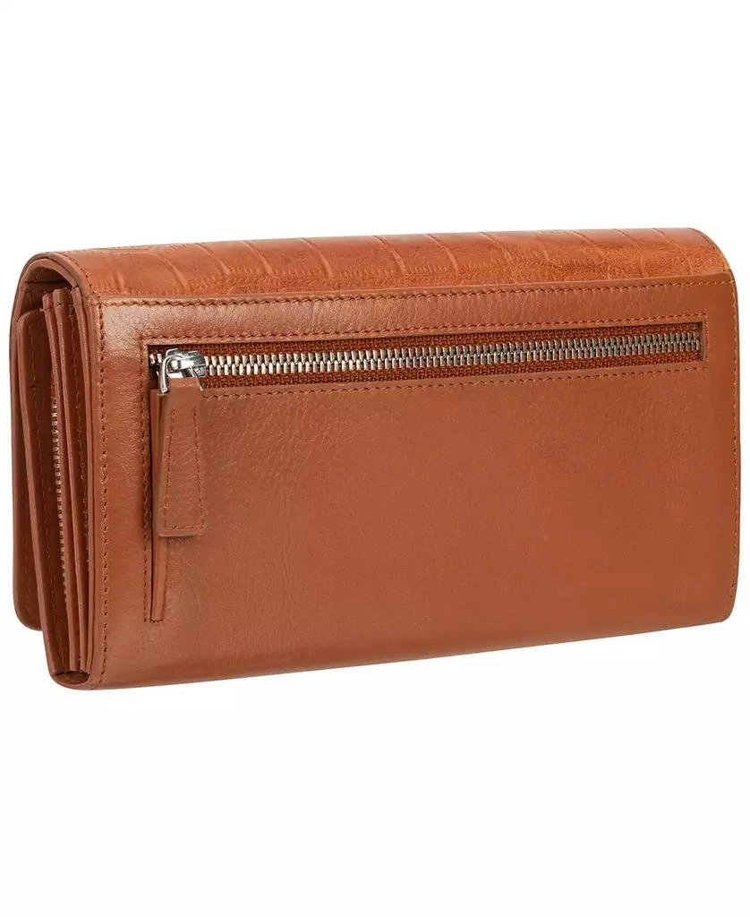 商品Mancini Leather Goods|Women's Croco Collection RFID Secure Clutch Wallet,价格¥783,第3张图片详细描述