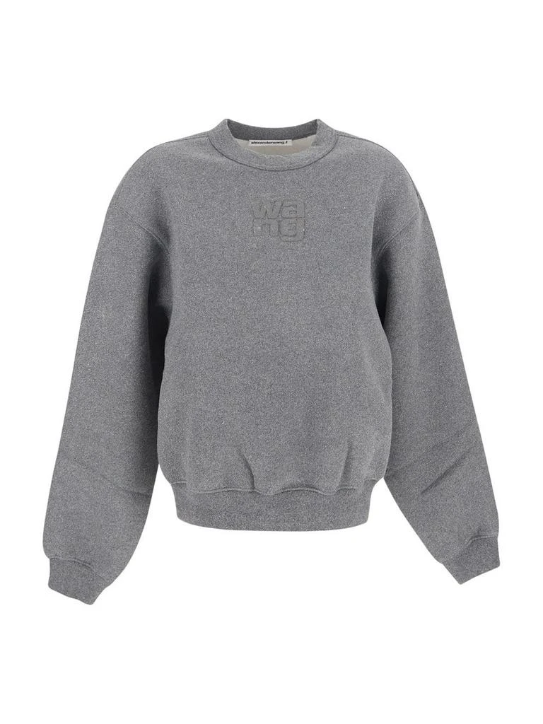 商品Alexander Wang|Glitter Essential Terry Sweatshirt With Puff Logo,价格¥1770,第1张图片