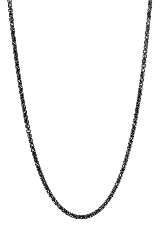 商品Effy|Black Rhodium Plated Sterling Silver Box Chain Necklace,价格¥1267,第1张图片