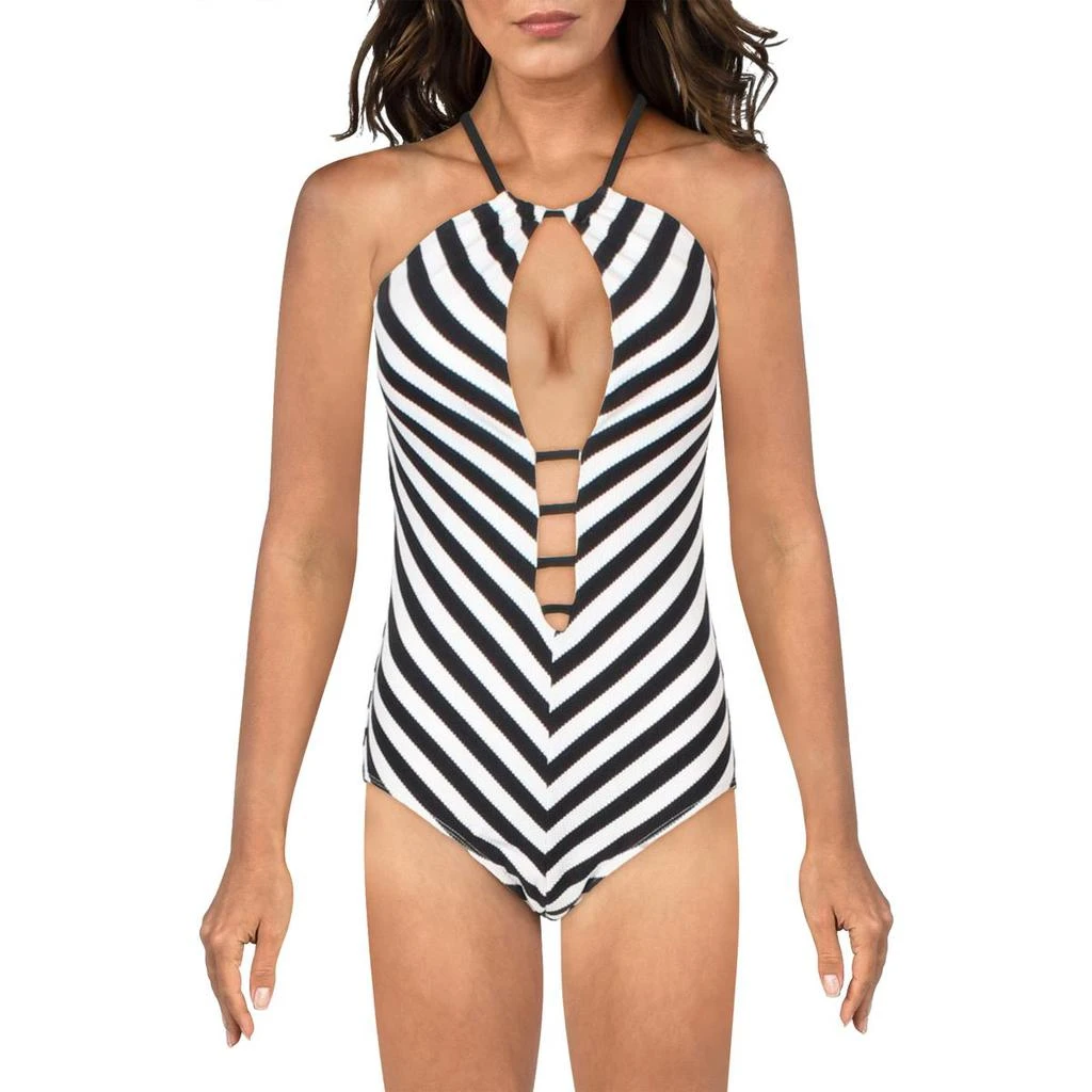 商品RACHEL Rachel Roy|Rachel Rachel Roy Womens Striped Lined One-Piece Swimsuit,价格¥175,第1张图片