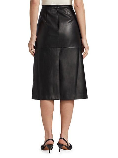 Doreen Cross Seamed Faux Leather Skirt商品第5张图片规格展示