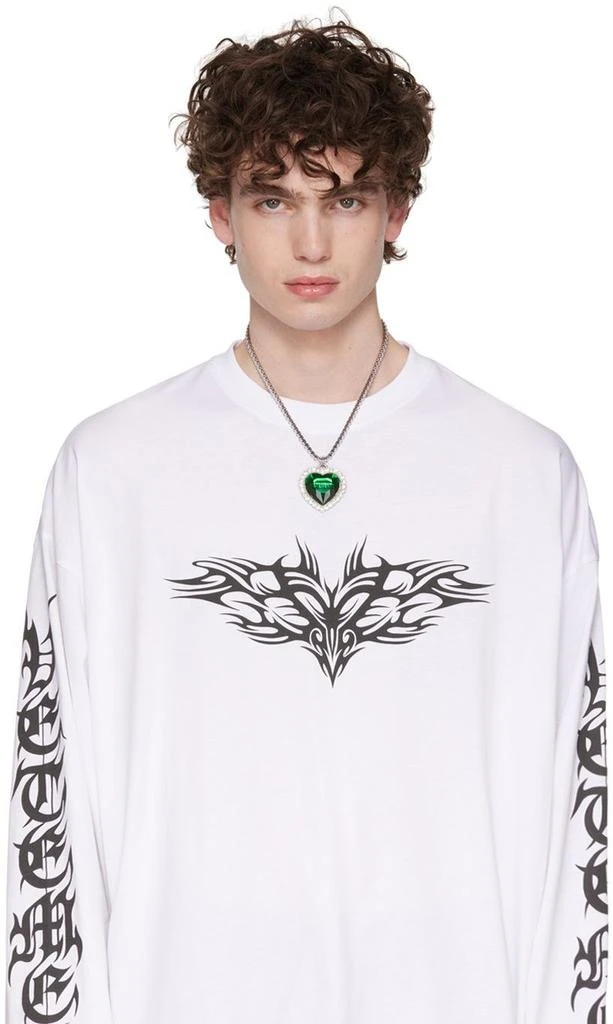 商品Vetements|Silver & Green Crystal Heart Necklace,价格¥3426,第3张图片详细描述