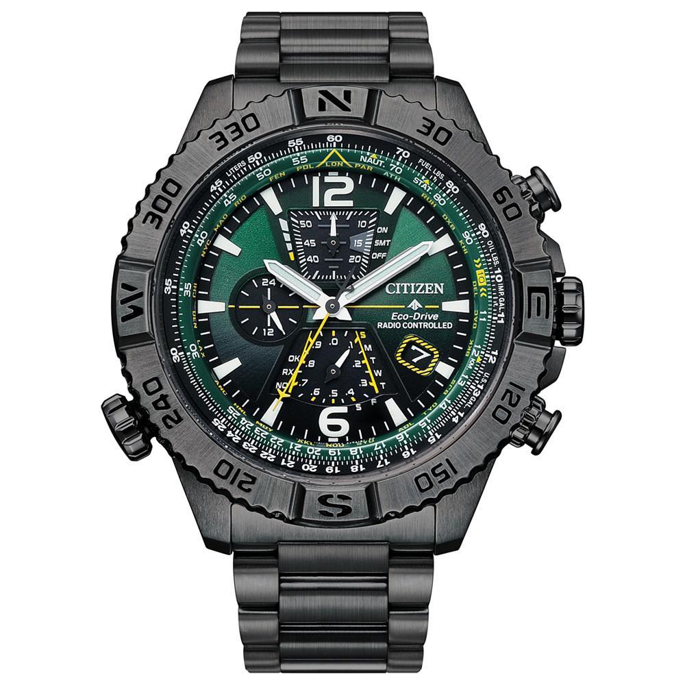 商品Citizen|Men's Chronograph Promaster Navihawk Gray-Tone Stainless Steel Bracelet Watch 48mm,价格¥3887,第1张图片