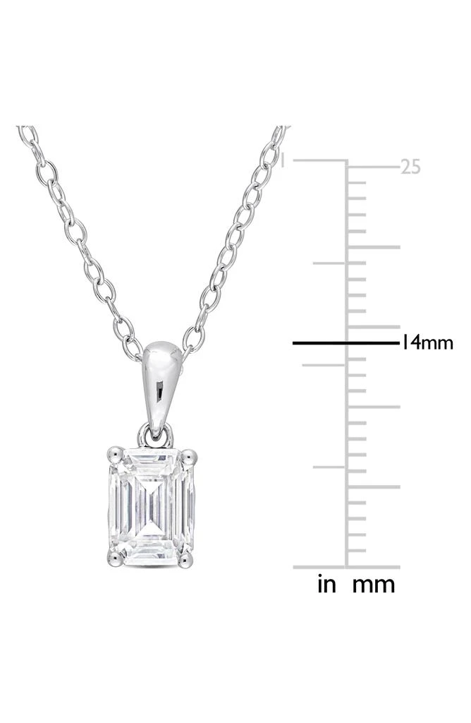 商品DELMAR|Sterling Silver Emerald Cut Lab Created Moissanite Pendant Necklace,价格¥1424,第2张图片详细描述