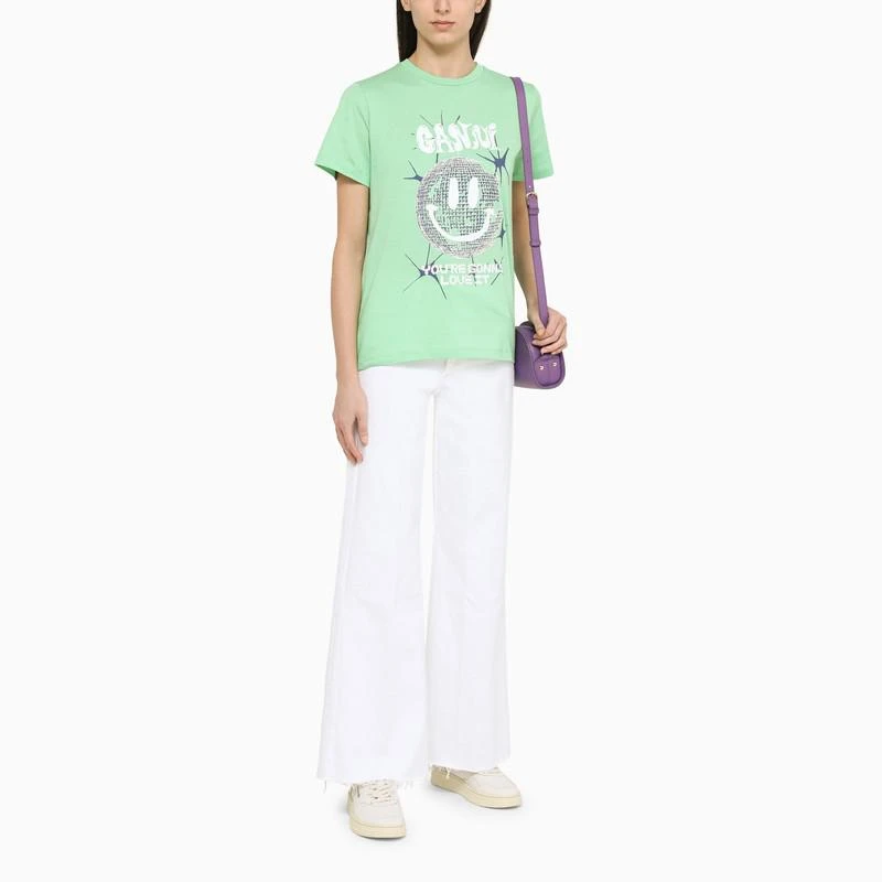 商品Ganni|Printed teal T-shirt,价格¥504,第2张图片详细描述