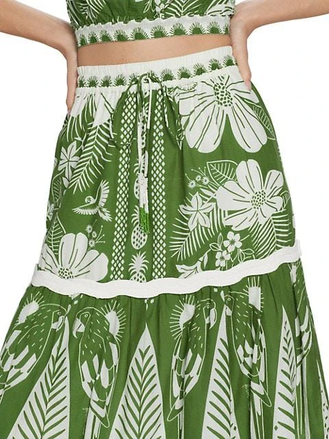 Macaw Elegance Tiered Maxi Skirt 商品
