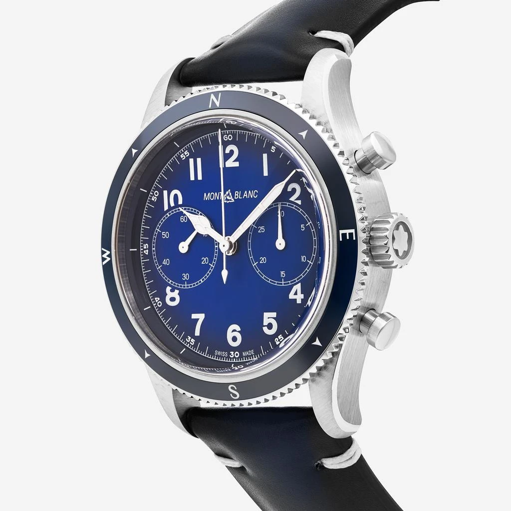 商品MontBlanc|Montblanc 1858 Chronograph Blue Dial Stainless Steel Men's Automatic Watch 126912,价格¥21739,第3张图片详细描述