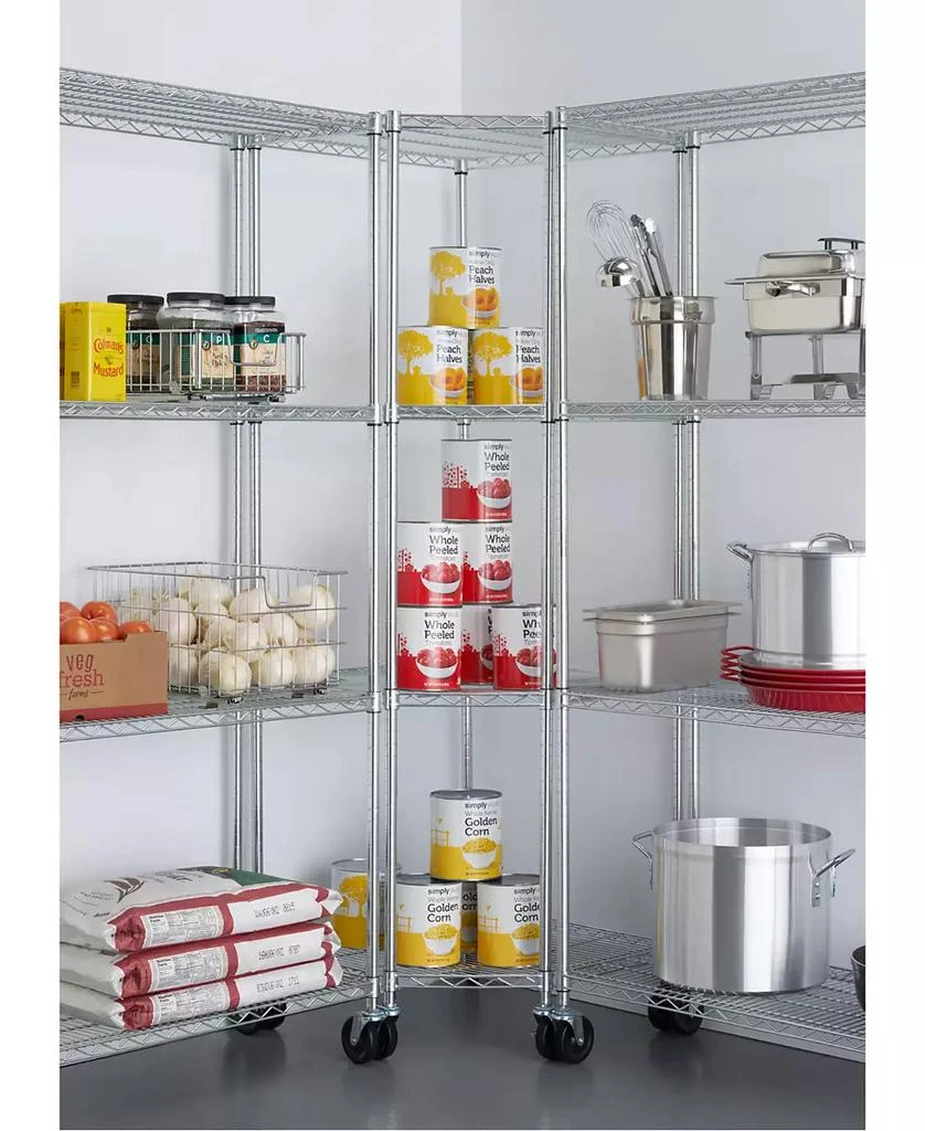 商品TRINITY|4-Tier Corner Wire Shelving Rack Includes Wheels,价格¥2120,第2张图片详细描述