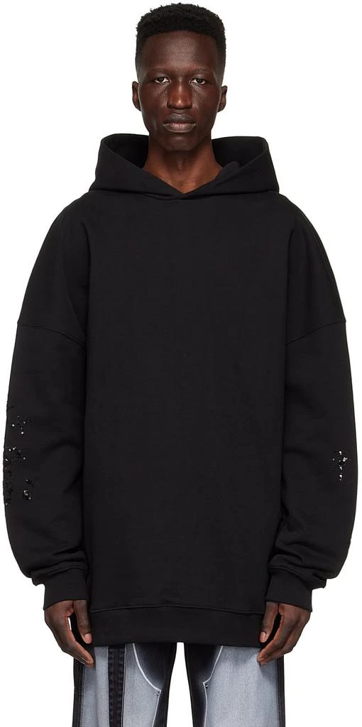 商品We11done|Black Cotton Hoodie,价格¥677,第1张图片